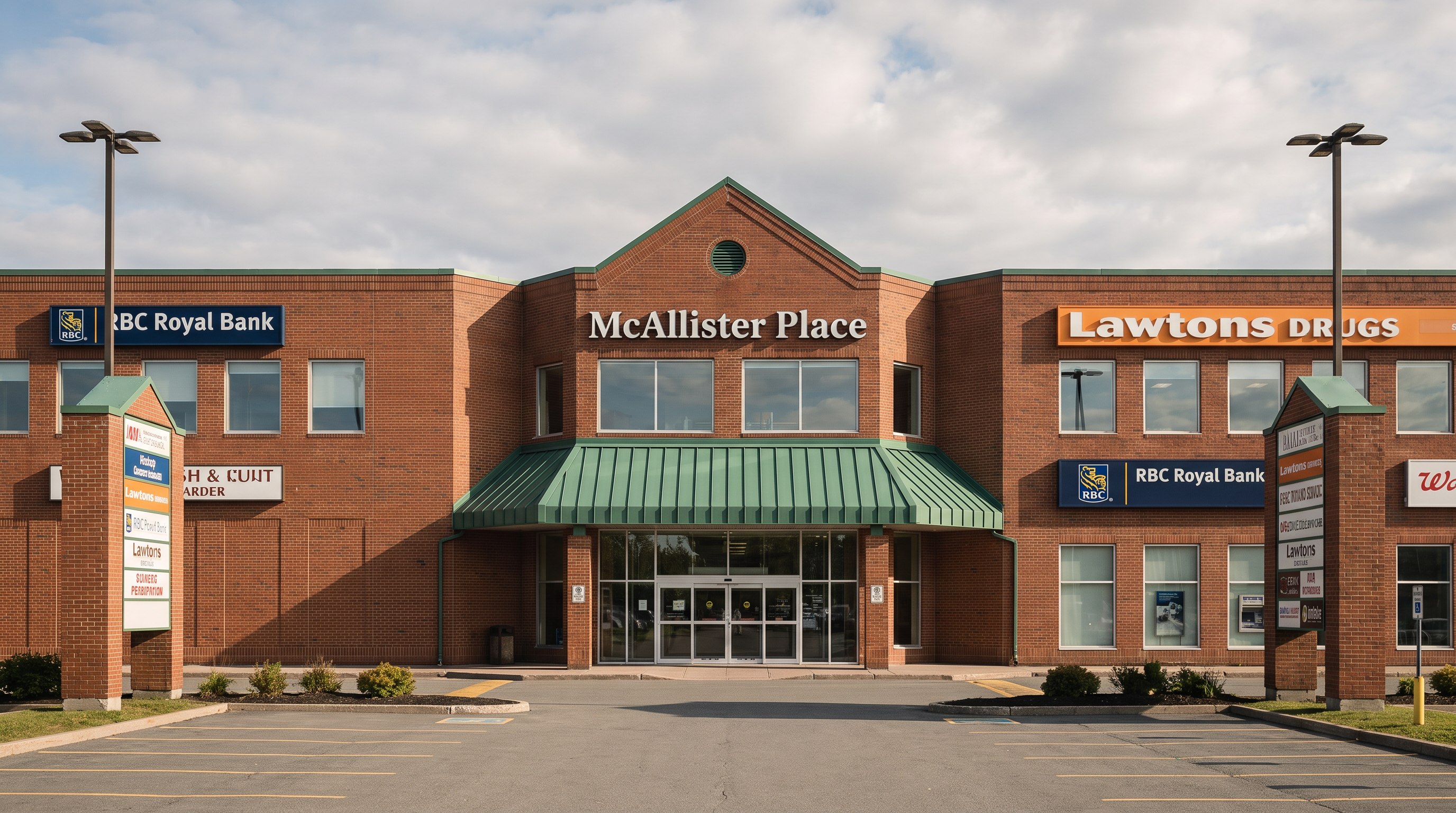 Exterior entrance of McAllister Place in Saint John, New Brunswick